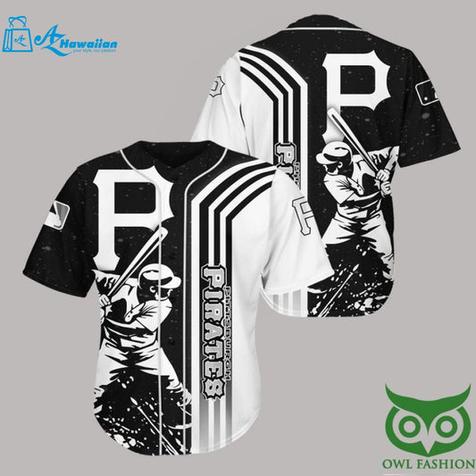 Pittsburgh Pirates Black n White Baseball Jersey Shirt