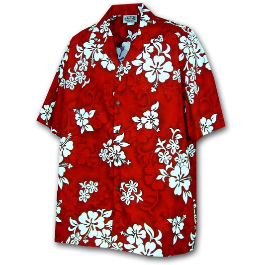 White Flower RedHawaiian Shirt Made In Hawaii, Summer Shirt, Beach Shirts