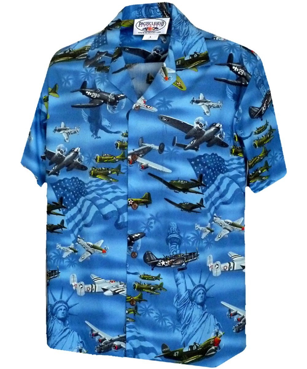 Vintage Wings of Liberty BlueHawaiian Shirt Made In Hawaii, Summer Shirt, Beach Shirts