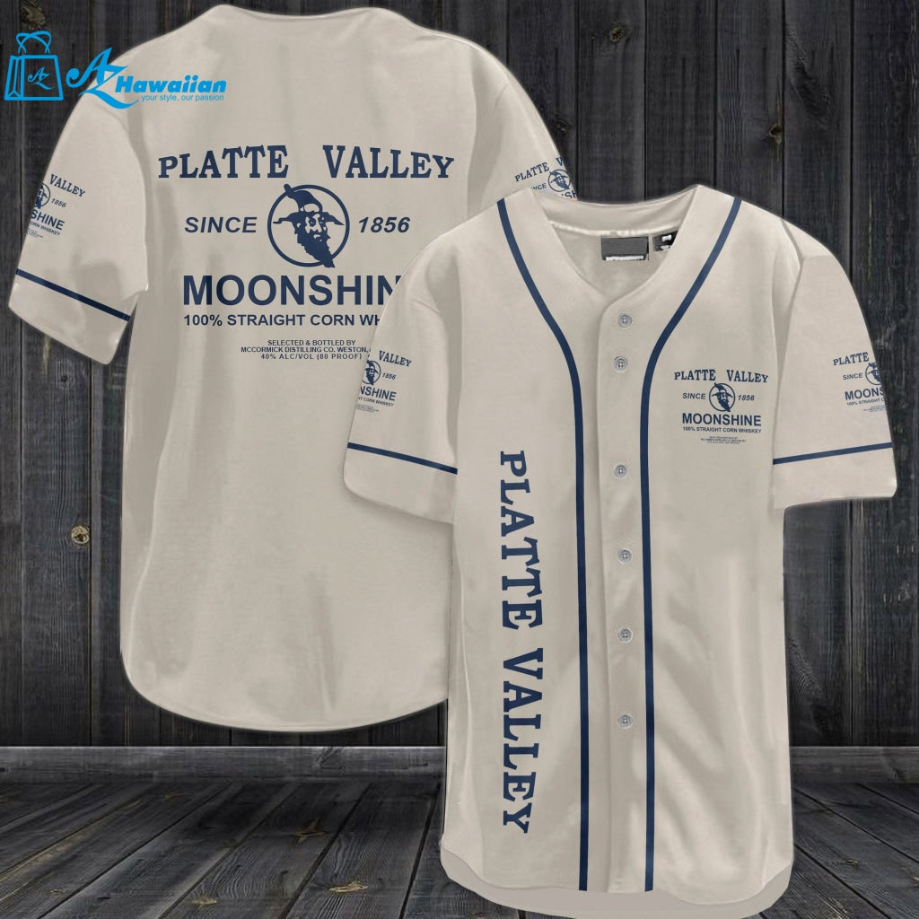 Platte Valley Moonshine Whiskey Baseball Jersey 