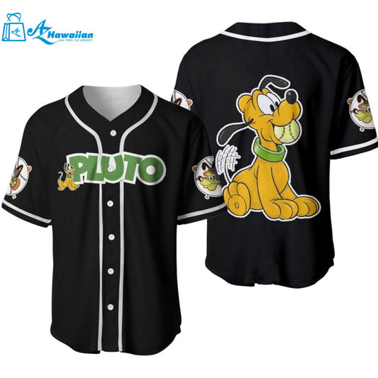 Pluto Dog Disney Cartoon Graphics All Over Print Unisex Baseball Jersey 