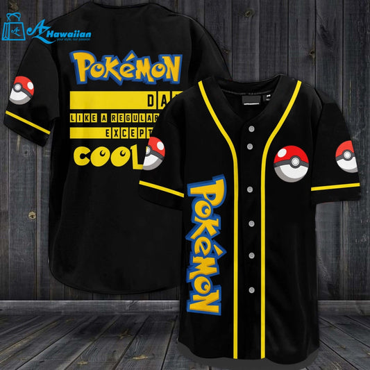 Pokemon Dad Like A Regular Dad Except Way Cooler Baseball Jersey 