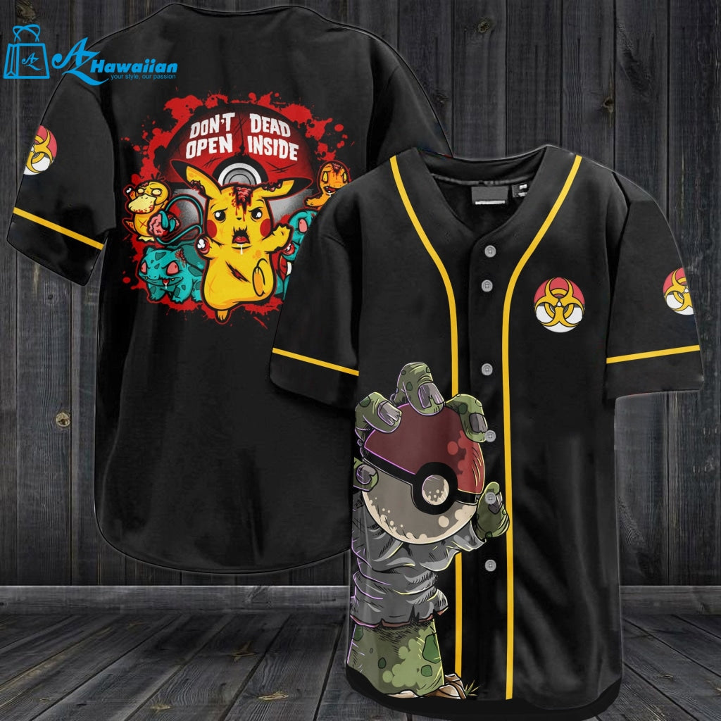 Pokemon Don't Dead Open Inside Baseball Jersey 