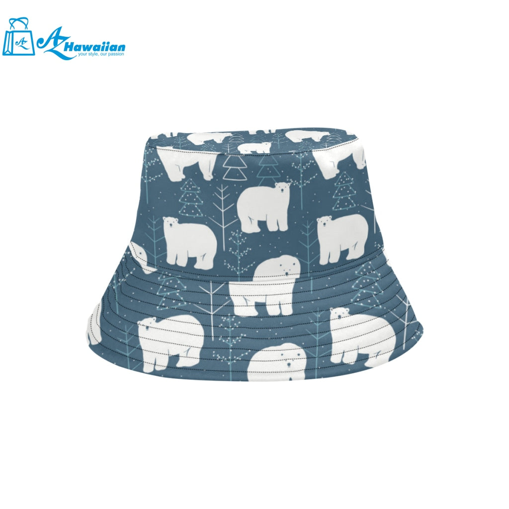 polar bear mother her child pattern Unisex Bucket Hat