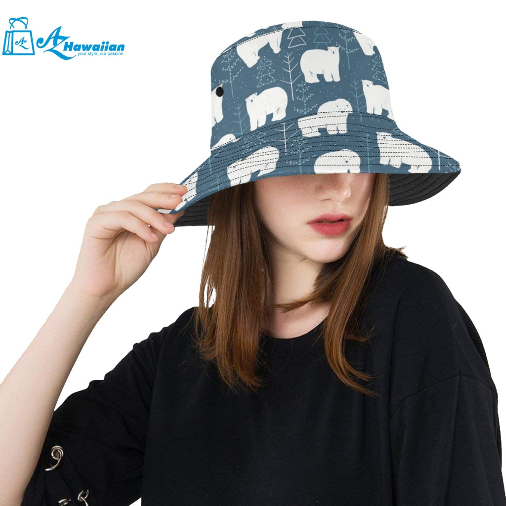 polar bear mother her child pattern Unisex Bucket Hat