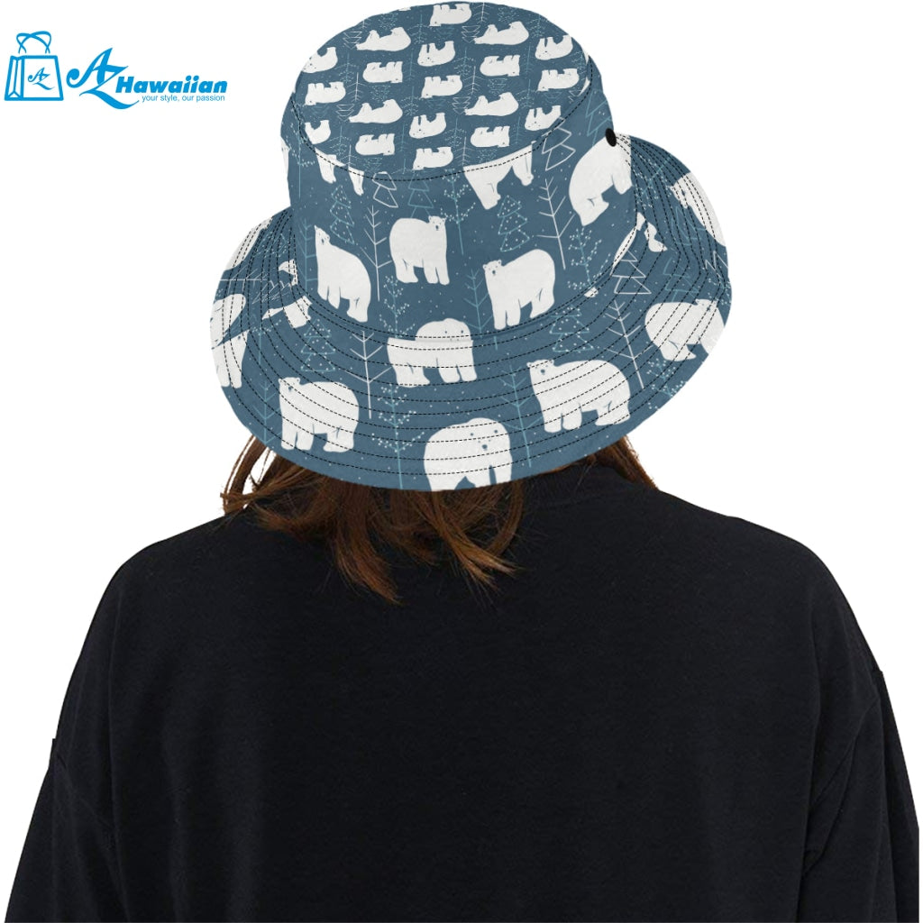 polar bear mother her child pattern Unisex Bucket Hat