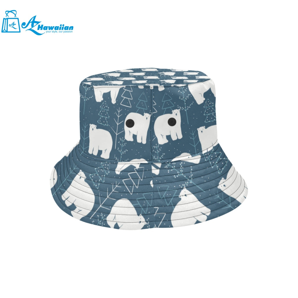 polar bear mother her child pattern Unisex Bucket Hat