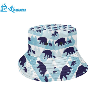 polar bear winter snow pattern Unisex Bucket Hat