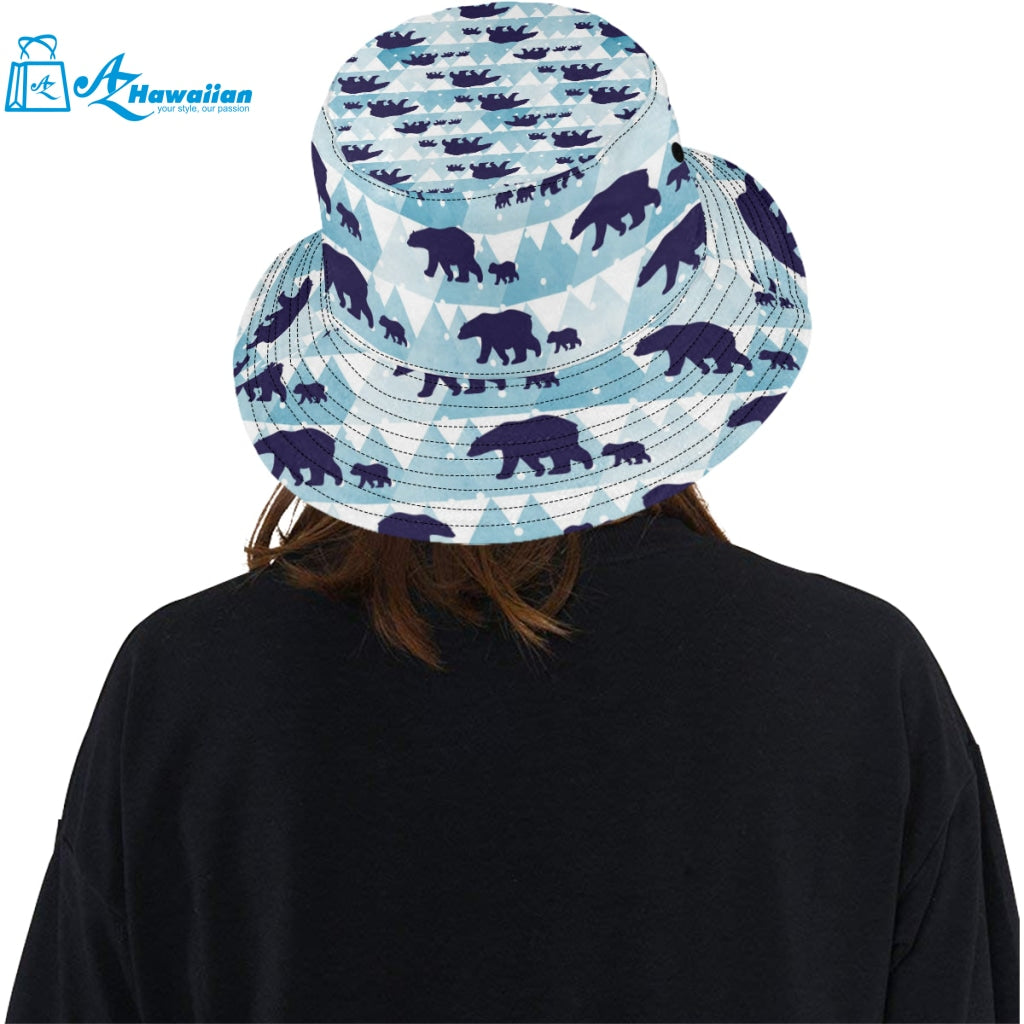 polar bear winter snow pattern Unisex Bucket Hat