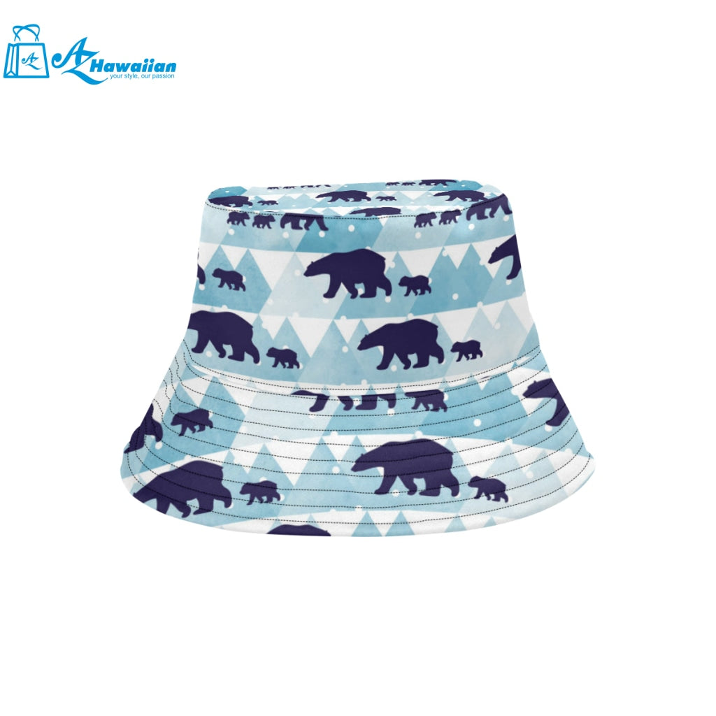 polar bear winter snow pattern Unisex Bucket Hat