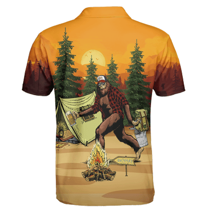 America Familleus - Bigfoot Go To Camping Style Hawaii Shirt Short Hawaiian Shirt