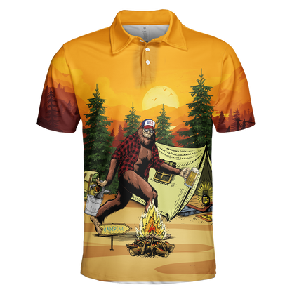 America Familleus - Bigfoot Go To Camping Style Hawaii Shirt Short Hawaiian Shirt