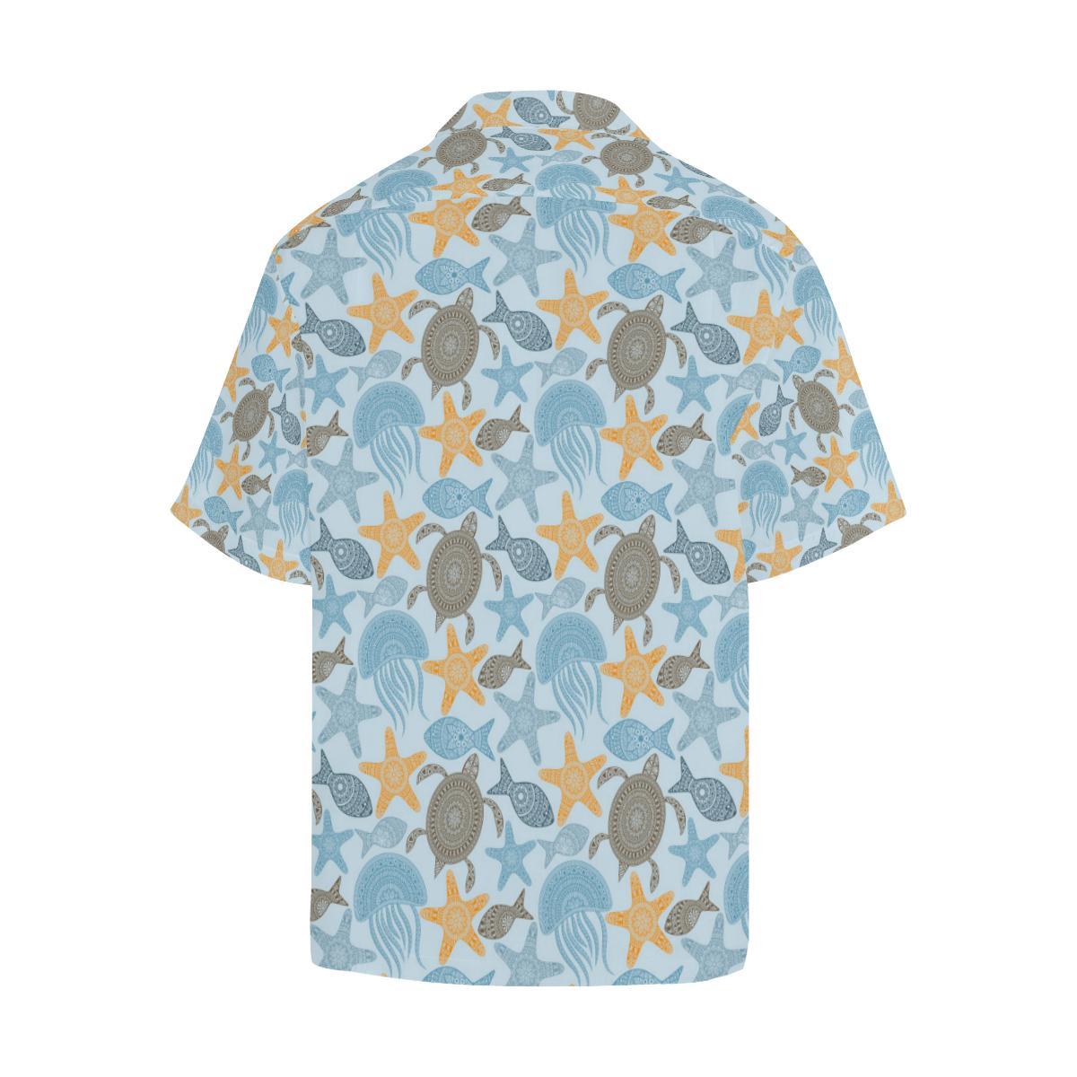 Polynesian Jellyfish Turtle Print Hawaiian Shirt