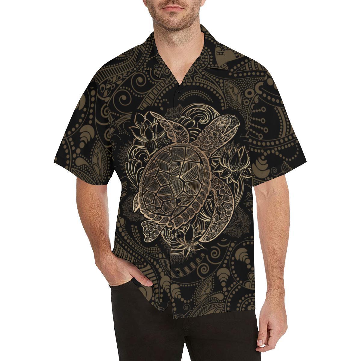 Polynesian Sea Turtle Mandala Hawaiian Shirt