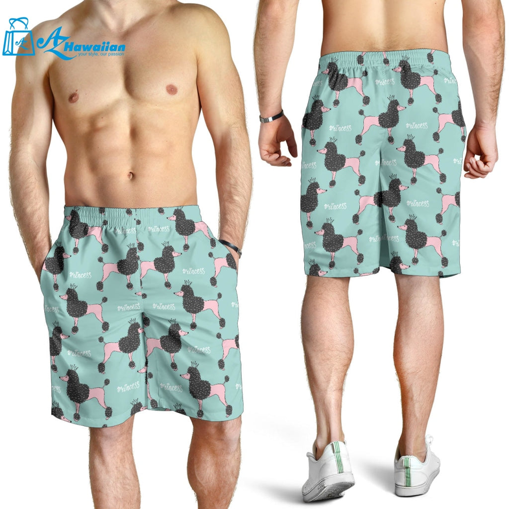 Poodle Dog Green Background Men Shorts