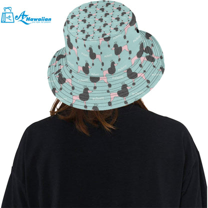 poodle dog green background Unisex Bucket Hat