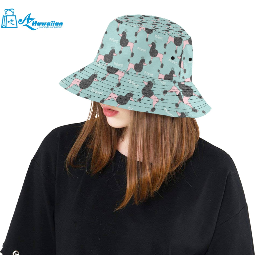 poodle dog green background Unisex Bucket Hat