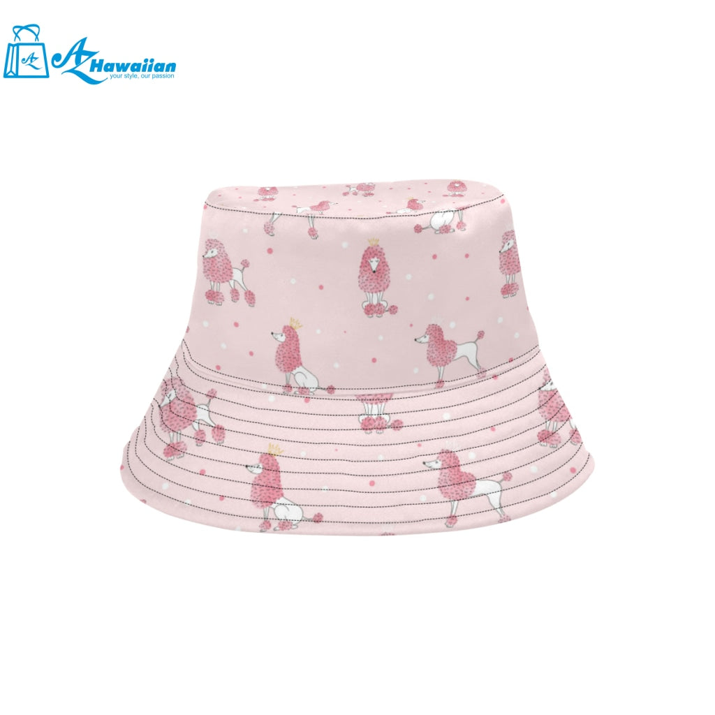 Poodle dog pink color theme Unisex Bucket Hat