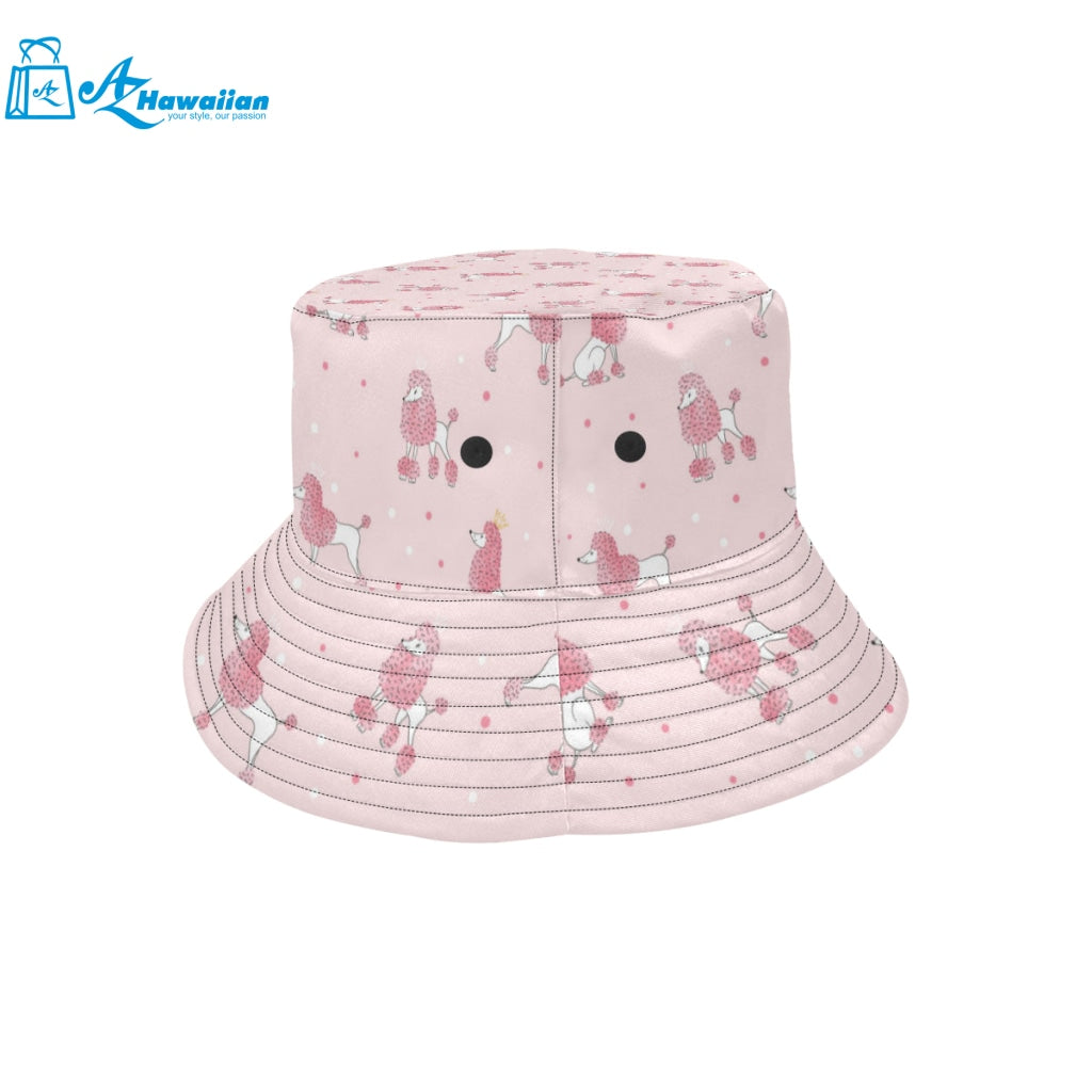 Poodle dog pink color theme Unisex Bucket Hat