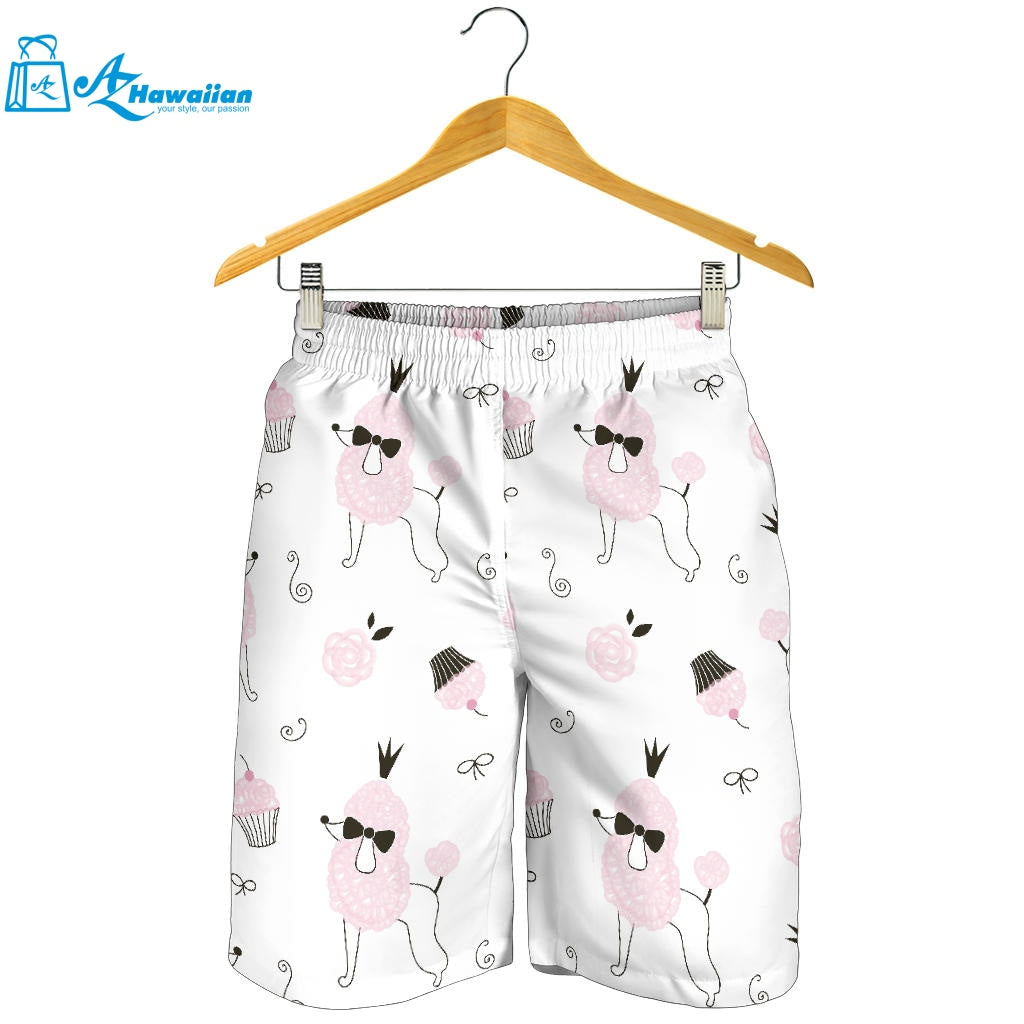 Poodle Dog Rose Cake Pattern Men Shorts