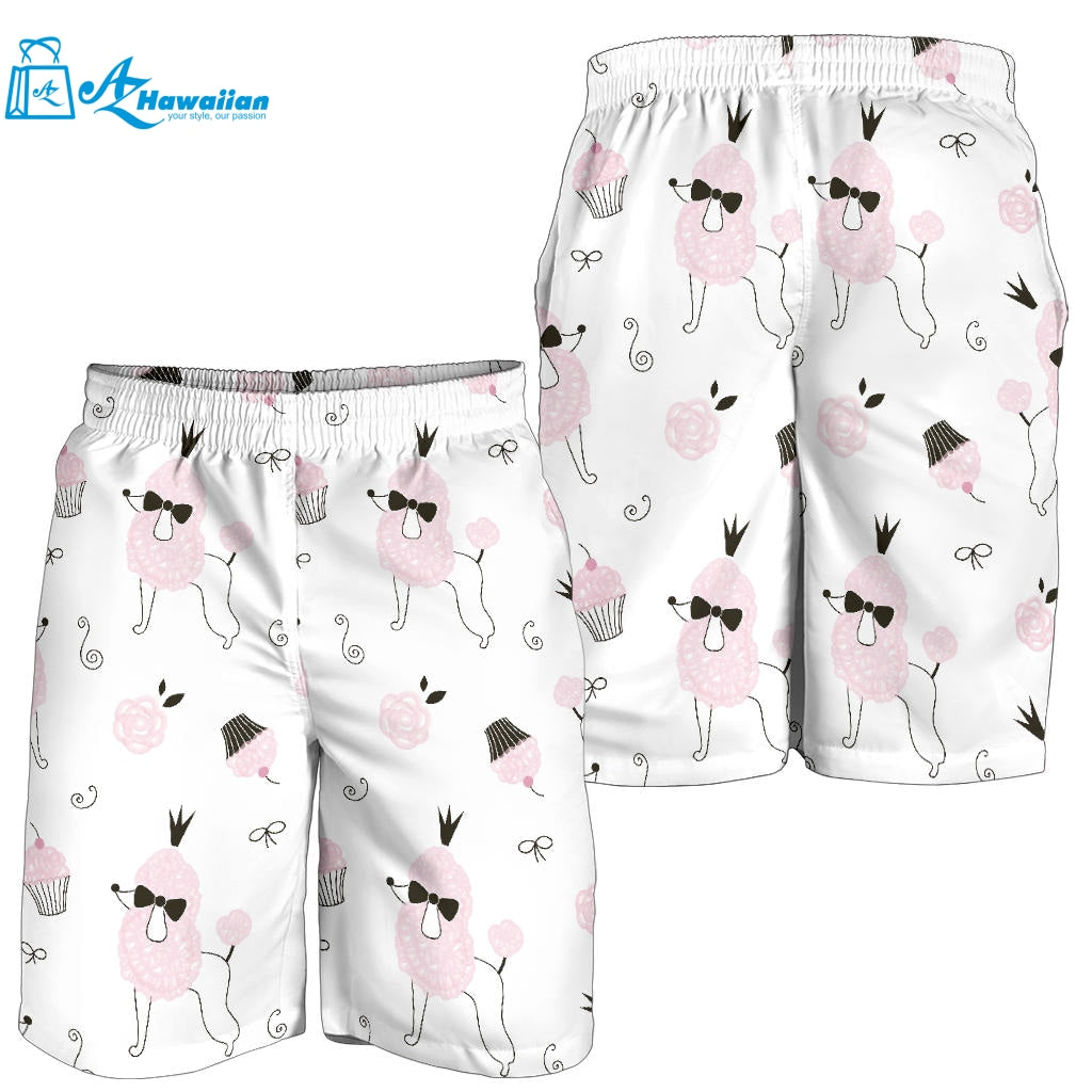 Poodle Dog Rose Cake Pattern Men Shorts