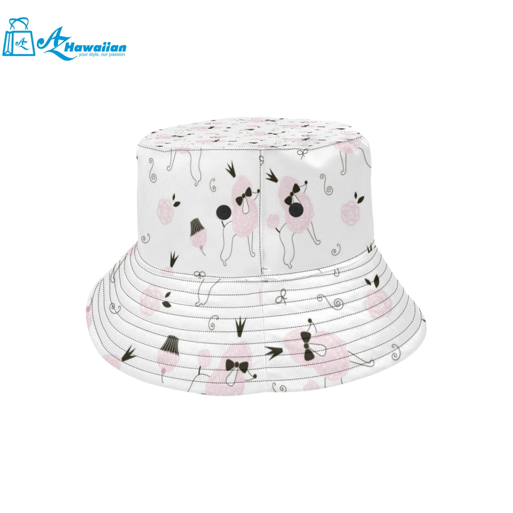 Poodle dog rose cake pattern Unisex Bucket Hat