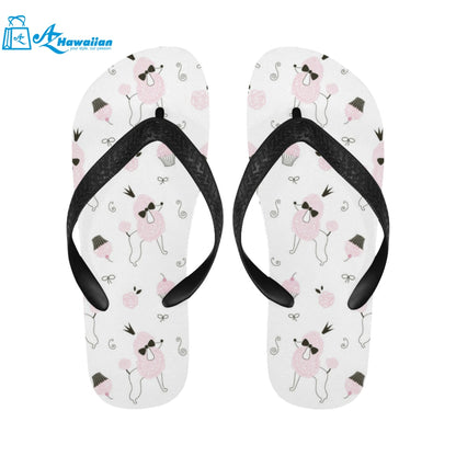 Poodle dog rose cake pattern Unisex Flip Flops