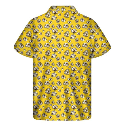 Popcorn Pattern Print Mens Short Sleeve Shirt Hawaiian