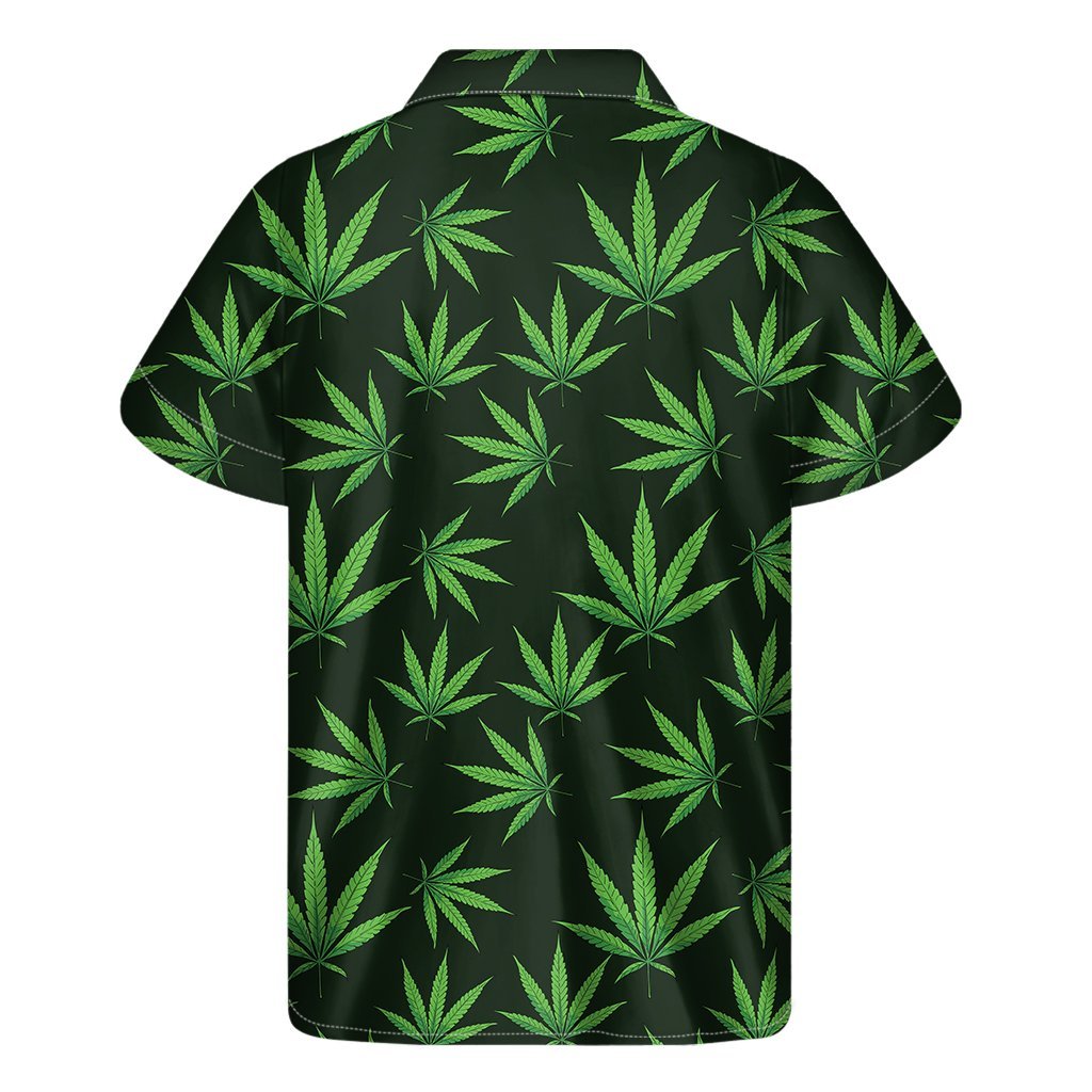 Pot Leaf Pattern Print Mens Short Sleeve Shirt Hawaiian