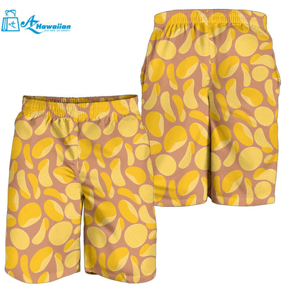 Potato Chips Pattern Print Design 01 Men Shorts