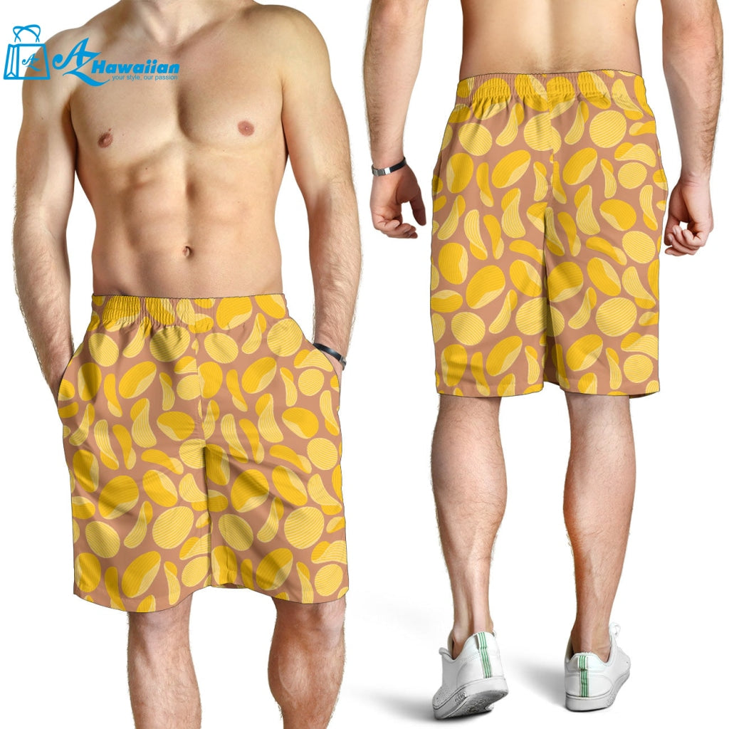 Potato Chips Pattern Print Design 01 Men Shorts