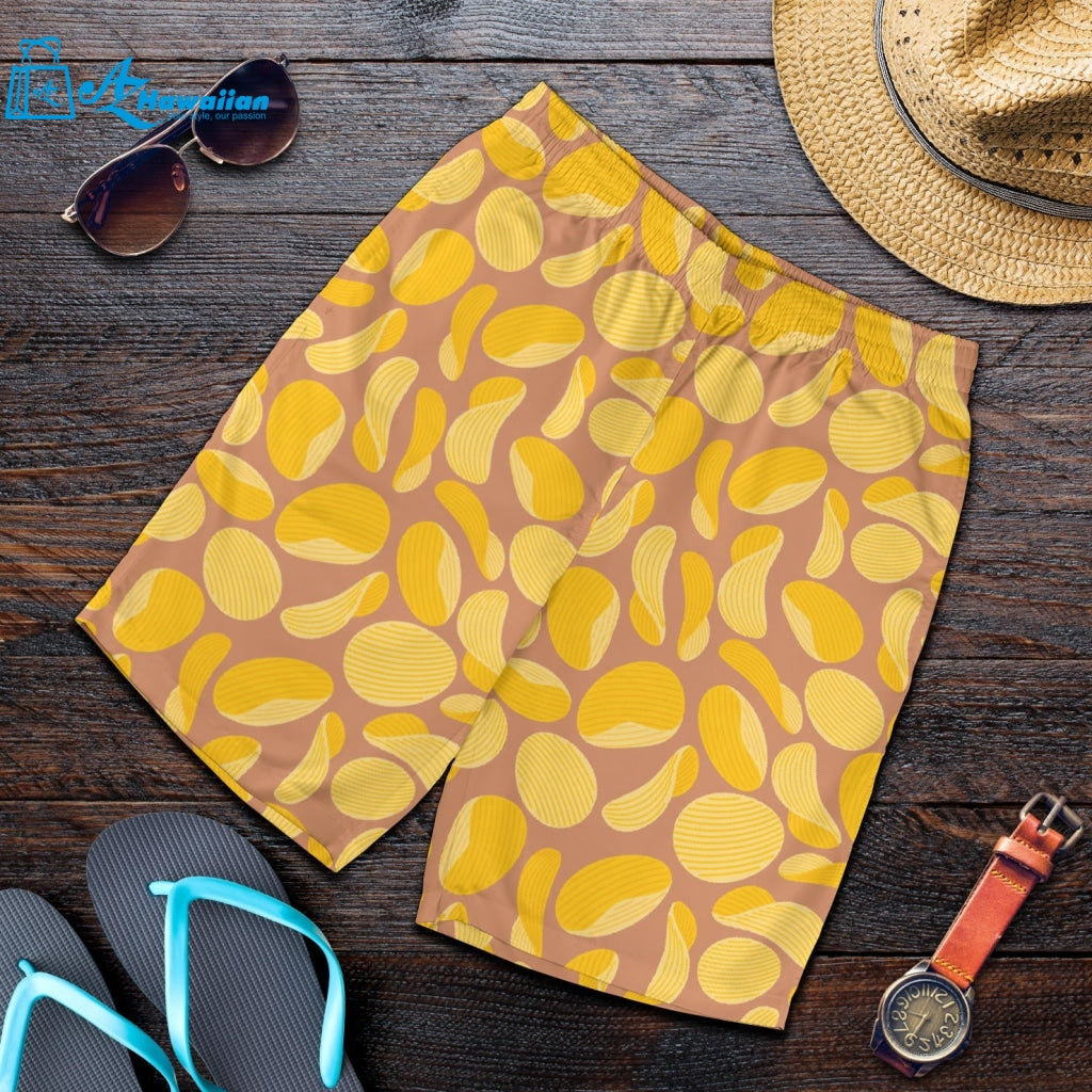 Potato Chips Pattern Print Design 01 Men Shorts