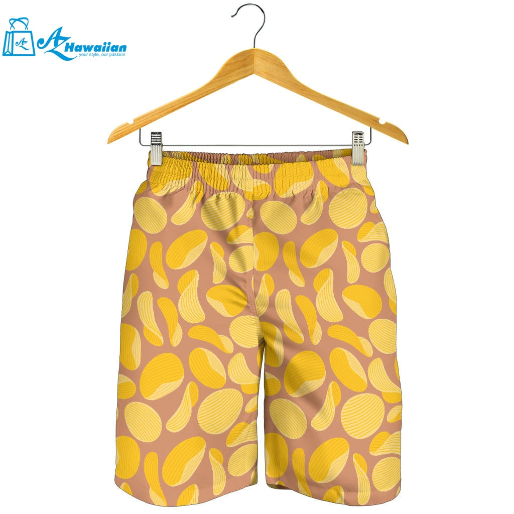 Potato Chips Pattern Print Design 01 Men Shorts