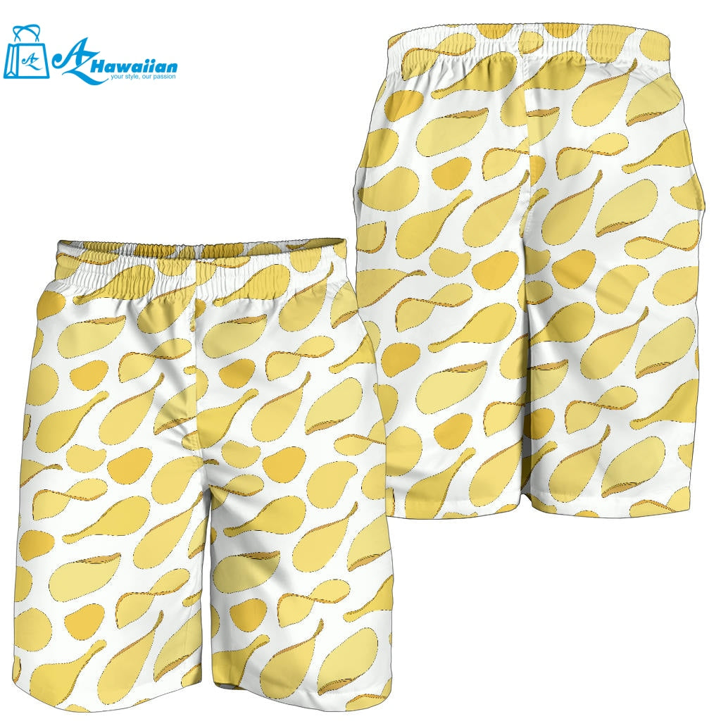 Potato Chips Pattern Print Design 02 Men Shorts