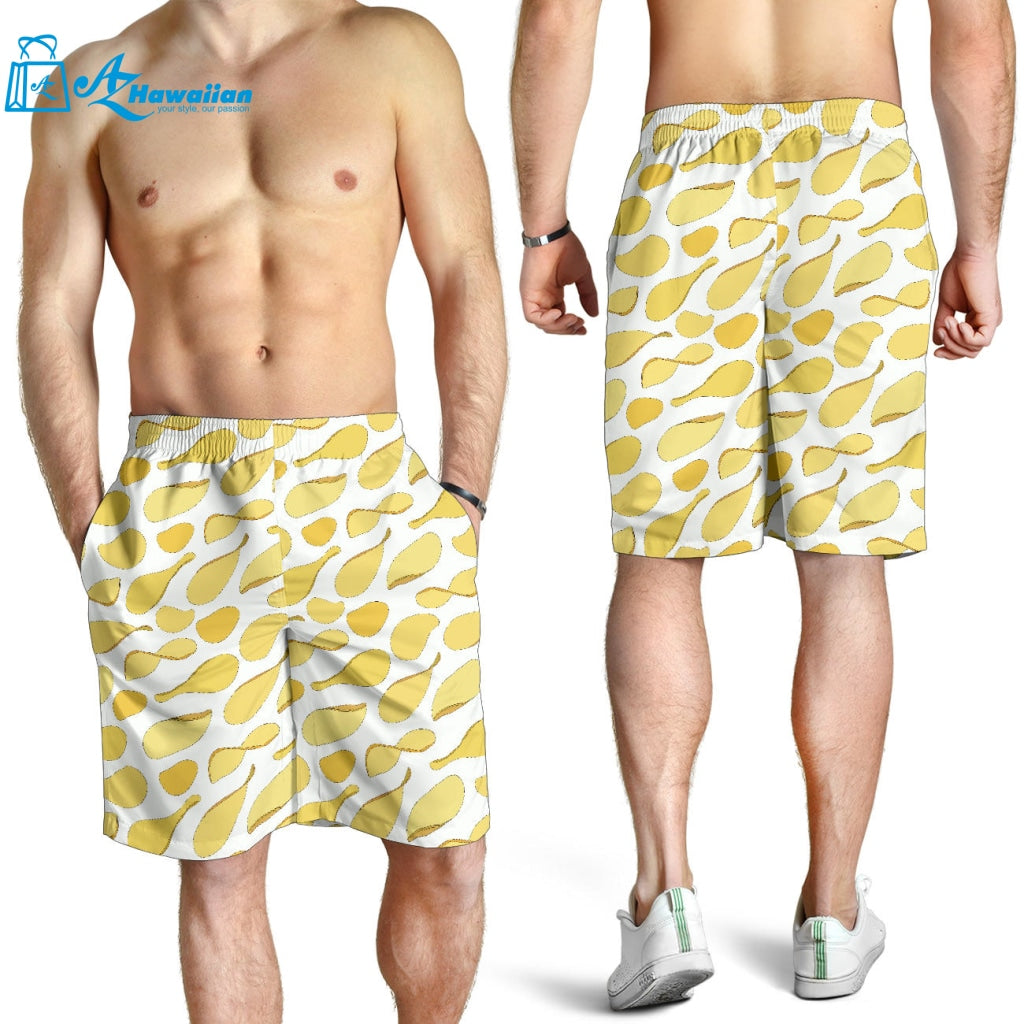 Potato Chips Pattern Print Design 02 Men Shorts