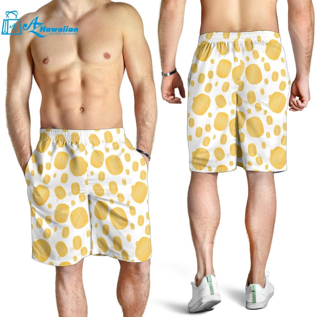 Potato Chips Pattern Print Design 03 Men Shorts