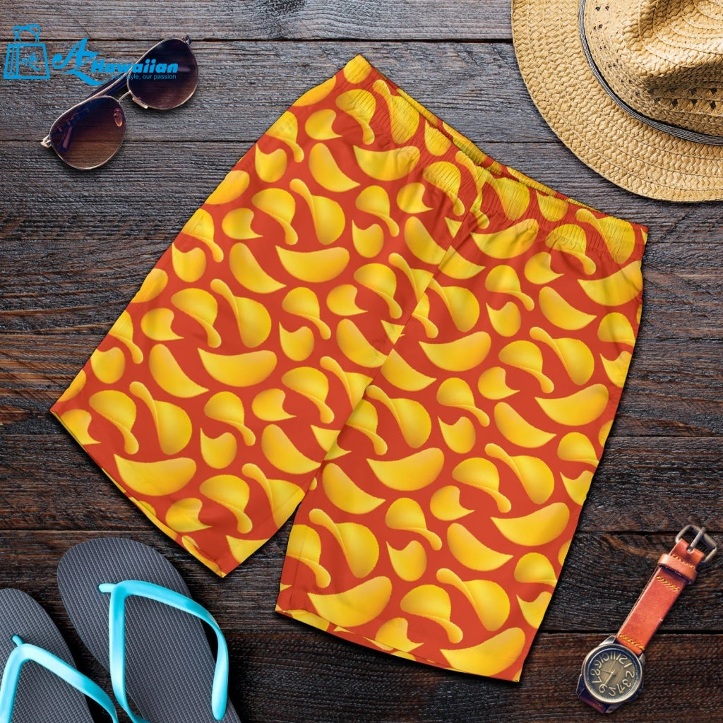 Potato Chips Pattern Print Design 05 Men Shorts