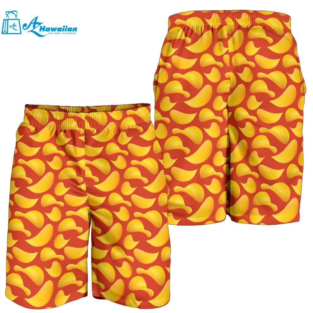 Potato Chips Pattern Print Design 05 Men Shorts