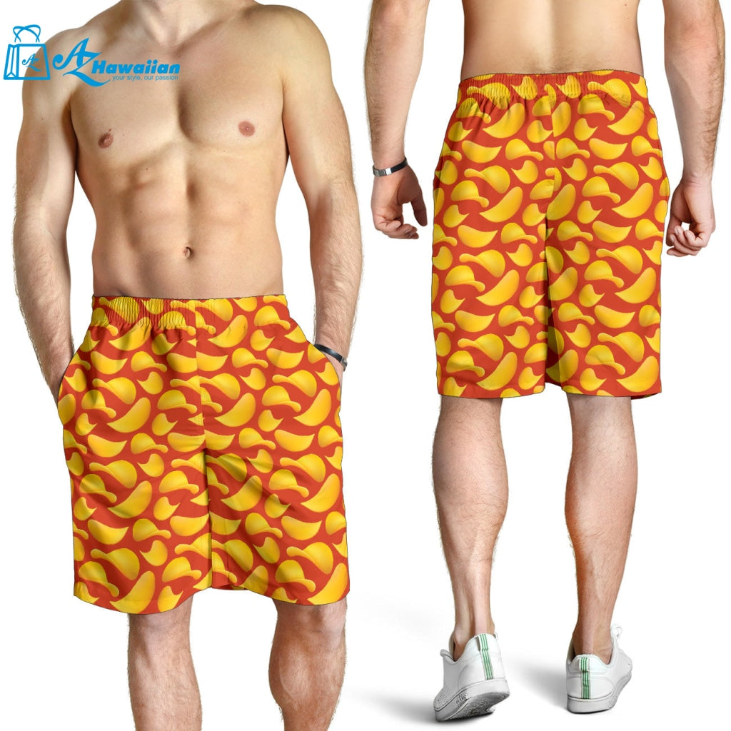 Potato Chips Pattern Print Design 05 Men Shorts