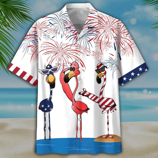 Flamingo Independence Hawaiian Shirt