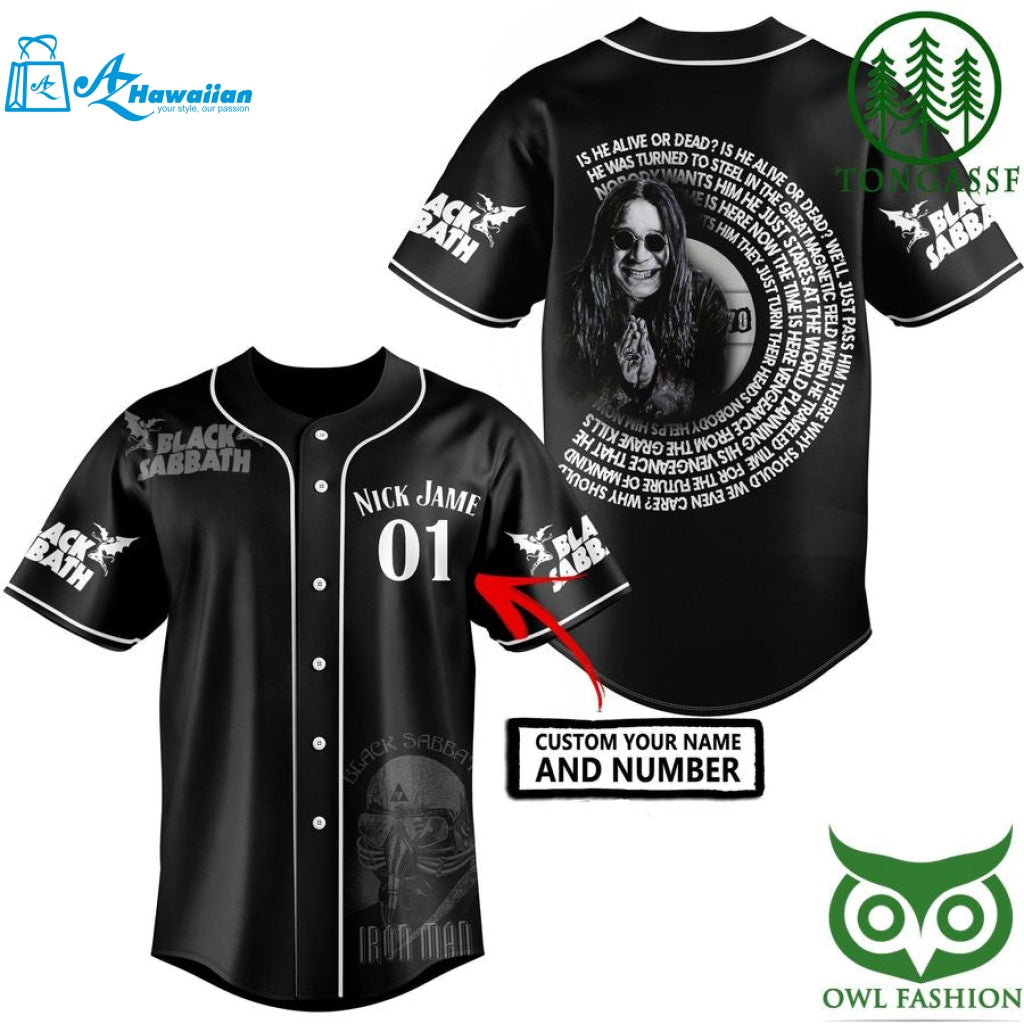 PREMIUM Black Sabbath Personalized Gift, Custom Name Number Ozzy Osbourne baseball jersey shirt