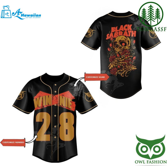 PREMIUM Black Sabbath Personalized Rose skull baseball jersey shirt