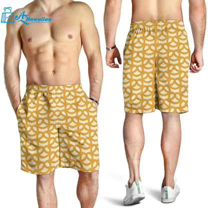 Pretzels Pattern Print Design 01 Men Shorts