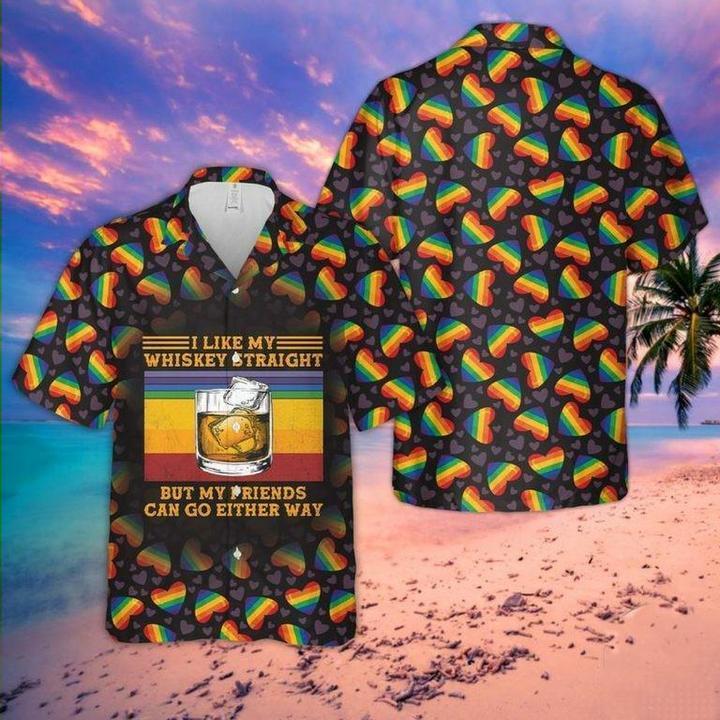 Whiskey Rainbow Heart Hawaiian Shirt | For Men & Women | Adult | HW4271