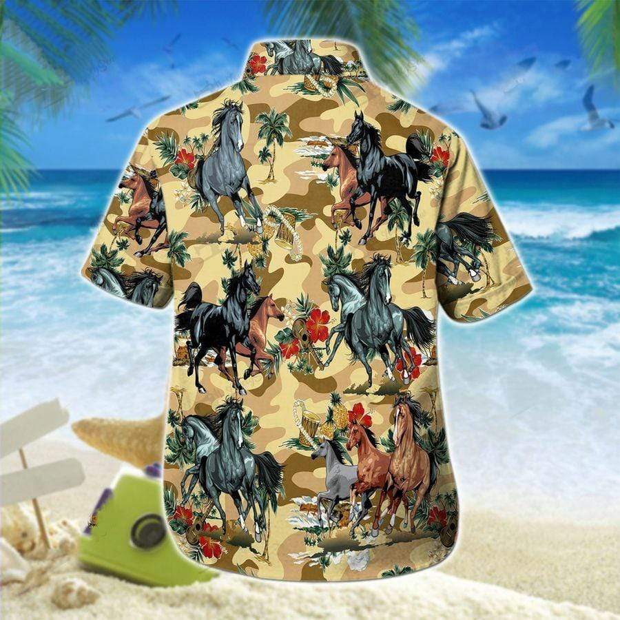 Hawaiian Aloha Shirts Horse Colorful