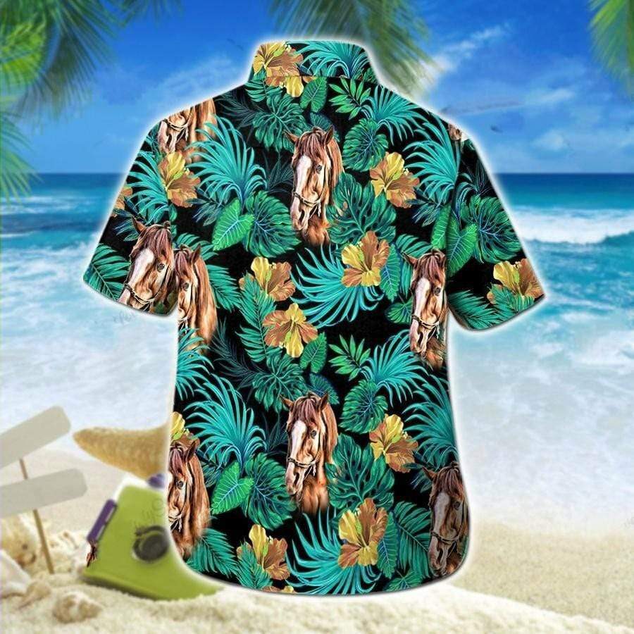 Hawaiian Aloha Shirts Horse Hawaii Tropical