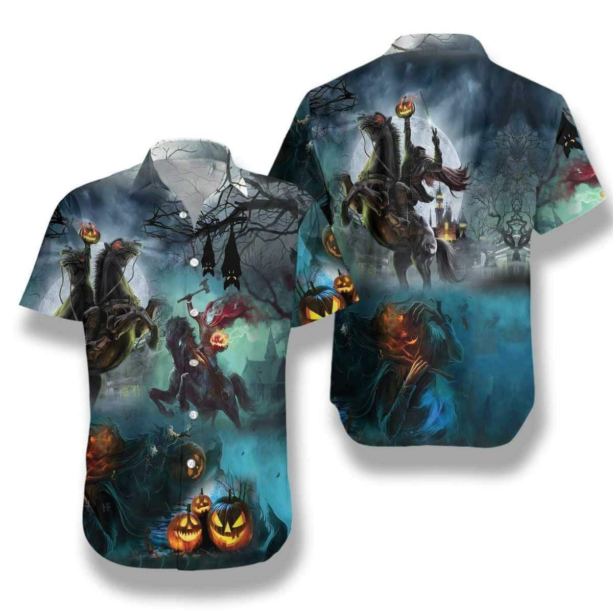 Hawaiian Aloha Shirts Headless Horseman Halloween