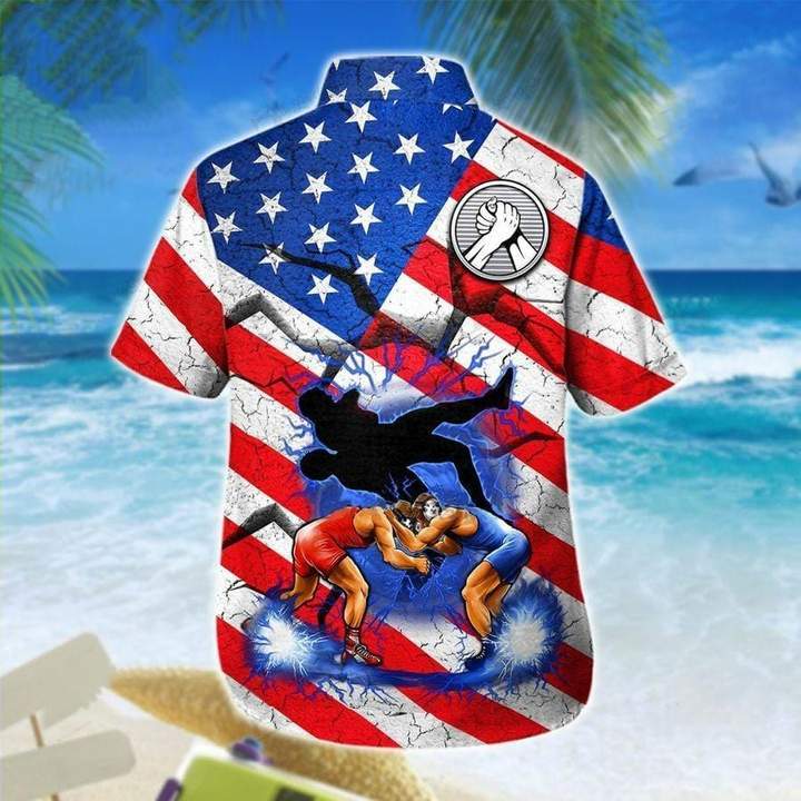 Wrestling American Flag Hawaiian Shirt | For Men & Women | Adult | HW7930