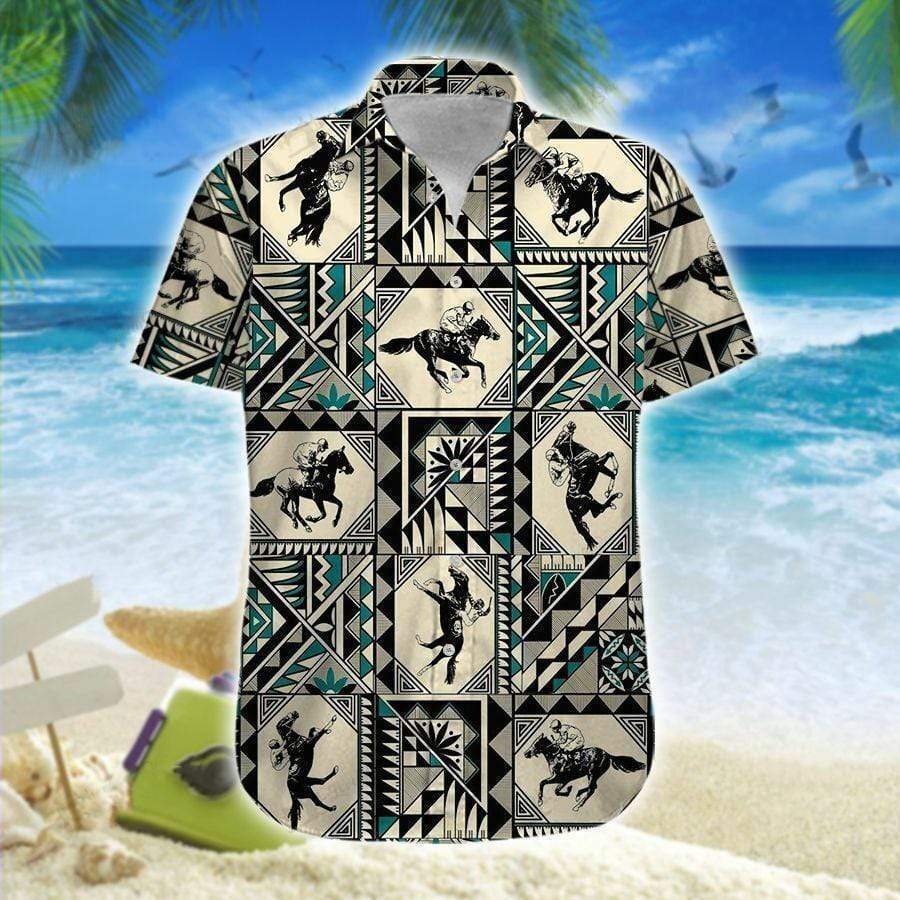 Horse Racing Native Pattern Hawaiian Shirt | For Men & Women | Adult | HW7636