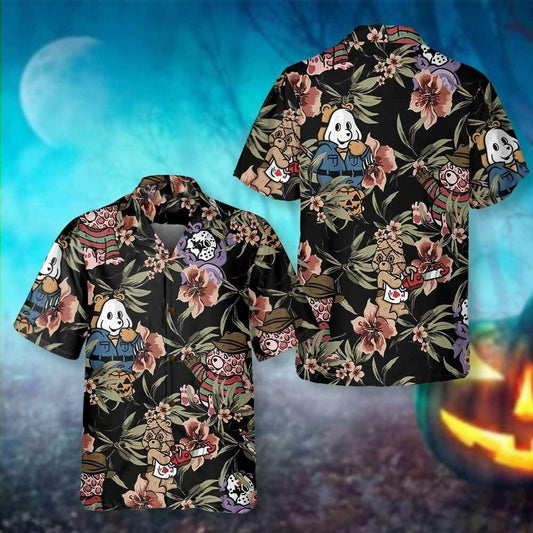 Hawaiian Aloha Shirts Horror Movie Characters Scare Dogs Halloween